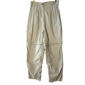 L.L. Bean Traveler Cargo Convertible Khaki Hiking Pants Size 10